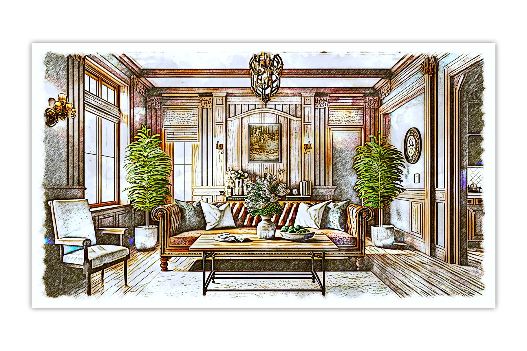 interior drawing photoshop action 5 845