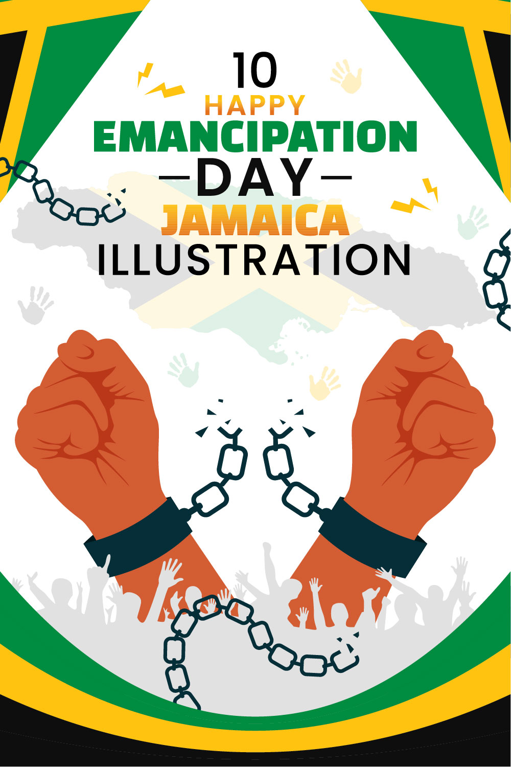 10 Jamaica Emancipation Day Illustration pinterest preview image.