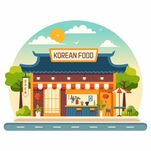 12 Korean Food Illustration cover image.