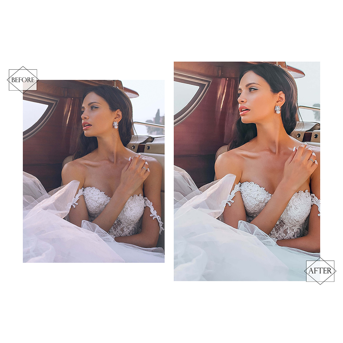 16 Unique Bride Lightroom Presets, Wedding Mobile Preset, Engagement Bright Desktop LR Filter DNG Portrait Lifestyle Theme Blogger Instagram preview image.