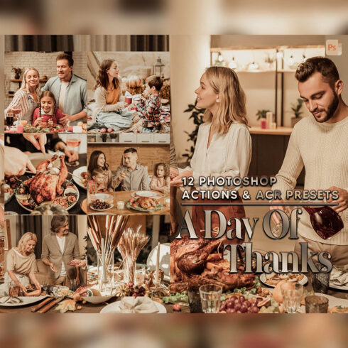12 Photoshop Actions, A Day Of Thanks Ps Action, Thanksgiving ACR Preset, Fall Outdoor Ps Filter, Atn Portrait And Lifestyle Theme For Instagram, Blogger cover image.