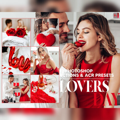 12 Photoshop Actions, Lovers Day Ps Action, Valentine ACR Preset, Romance Ps Filter, Atn Portrait And Lifestyle Theme For Instagram, Blogger cover image.