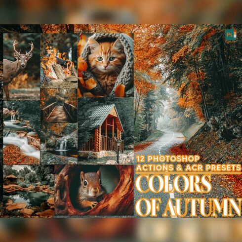 12 Photoshop Actions, Colors of Autumn Ps Action, Moody Nature ACR Preset, Black Ps Filter, Atn Portrait And Lifestyle Theme For Instagram, Blogger cover image.