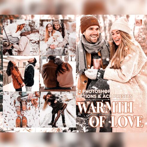 12 Photoshop Actions, Warmth Of Love Ps Action, Romance ACR Preset, Winter Ps Filter, Atn Portrait And Lifestyle Theme For Instagram, Blogger cover image.