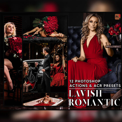 12 Photoshop Actions, Lavish Romantic Ps Action, Valentine ACR Preset, Luxury Couple Ps Filter, Atn Portrait And Lifestyle Theme For Instagram, Blogger cover image.