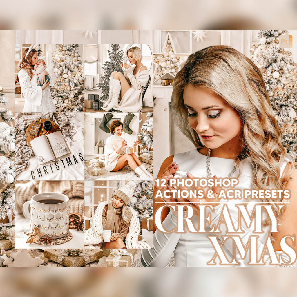 12 Photoshop Actions, Creamy Xmas Ps Action, Christmas ACR Preset ...