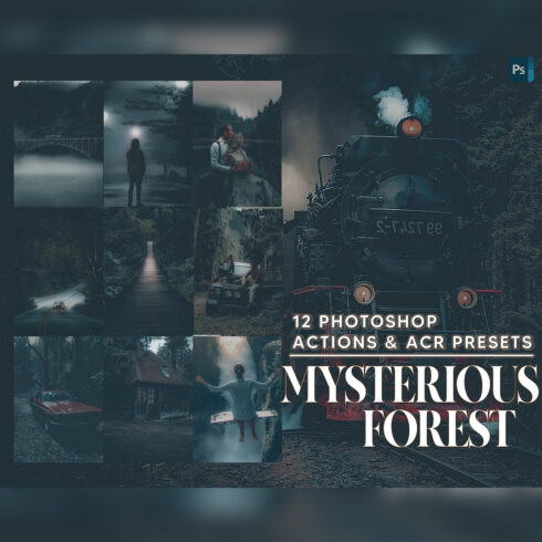 12 Photoshop Actions, Mysterious Forest Ps Action, Halloween ACR Preset, Cloudy Ps Filter, Atn Portrait And Lifestyle Theme For Instagram, Blogger cover image.