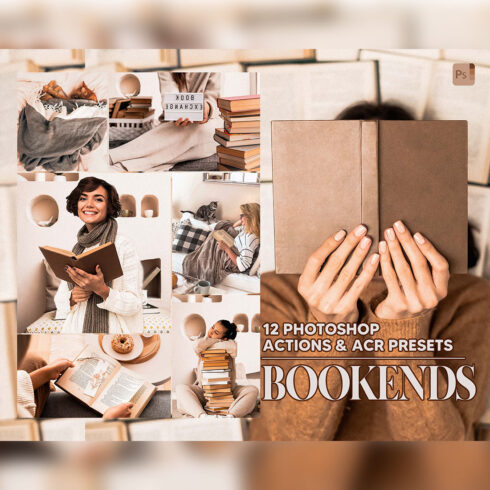12 Photoshop Actions, Bookends Ps Action, Vintage ACR Preset, Letter Ps Filter, Atn Portrait And Lifestyle Theme For Instagram, Blogger cover image.