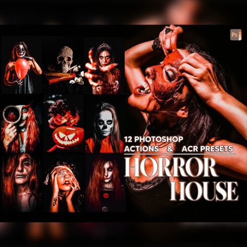 12 Photoshop Actions, Horror House Ps Action, Night ACR Preset, Glamour Ps Filter, Atn Portrait And Lifestyle Theme For Instagram, Blogger cover image.