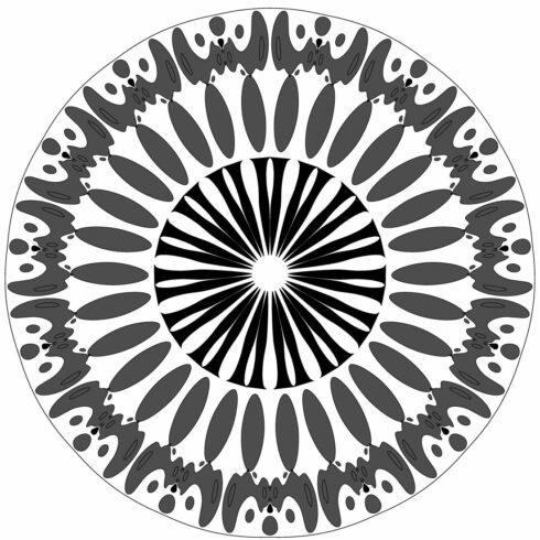 Mandala-Art-with-Bat-in-black-and-white cover image.