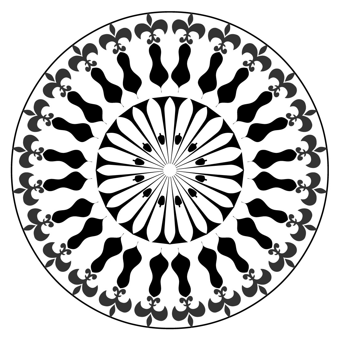 Mandala-Art-with-black-and-white-shades preview image.