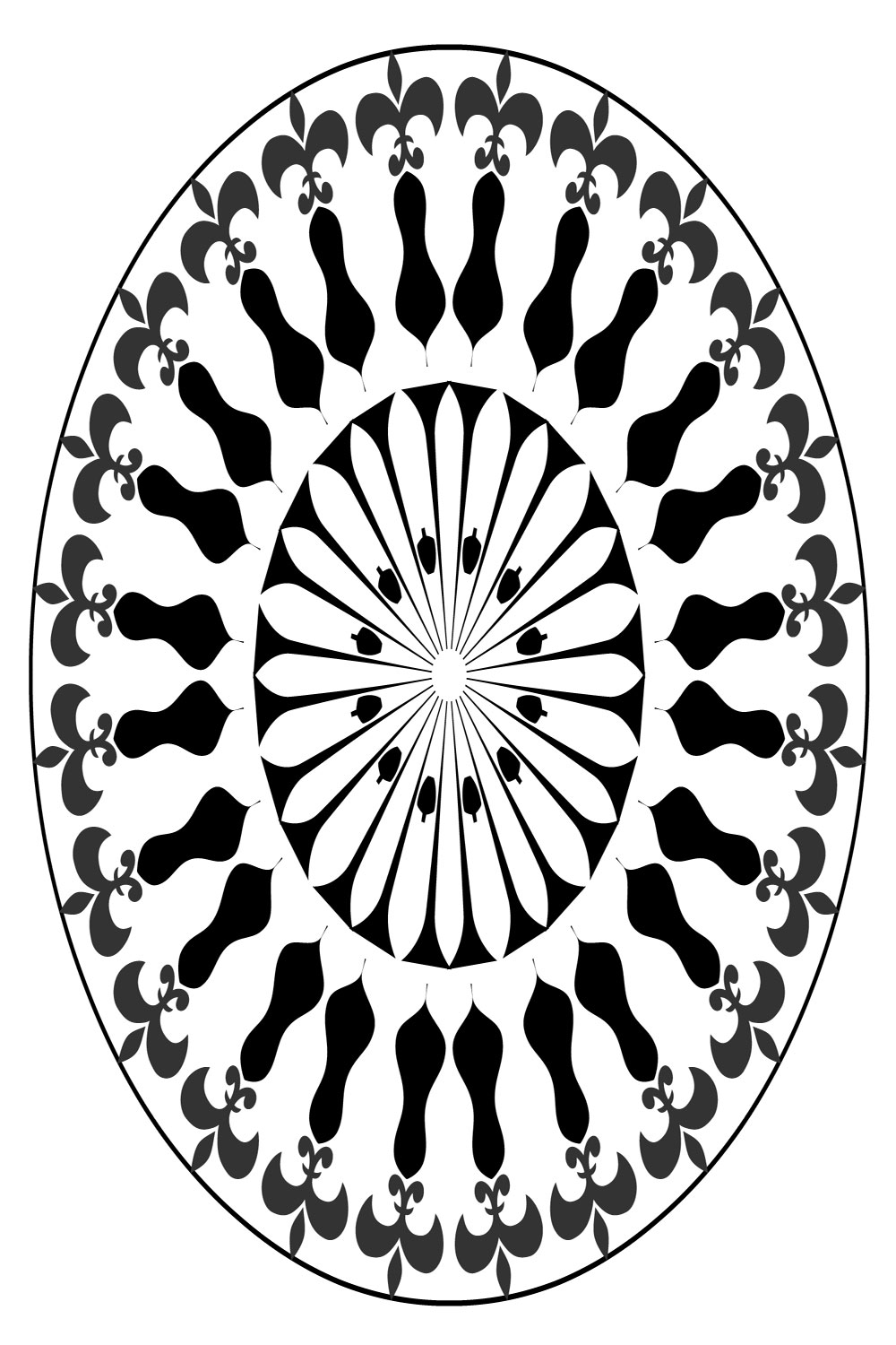 Mandala-Art-with-black-and-white-shades pinterest preview image.