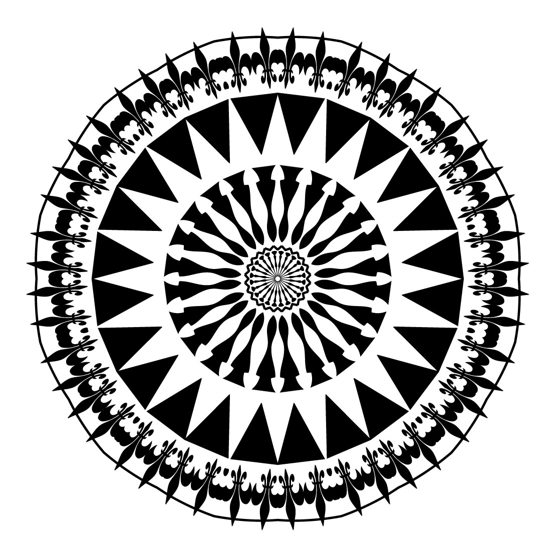 Mandala-Art-with-black-tie preview image.