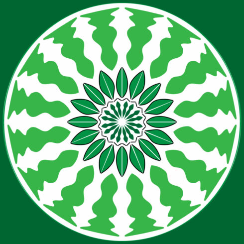 Mandala Art with Green flower in Green Background cover image.
