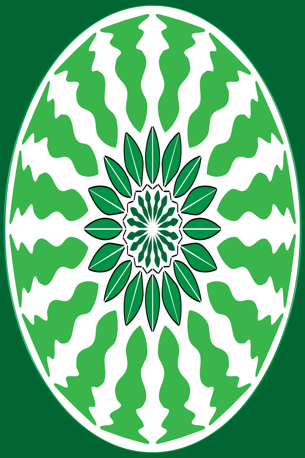 Mandala Art with Green flower in Green Background pinterest preview image.