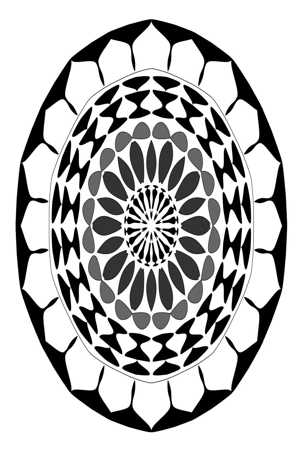 Mandala-Art-with-lotus-flower-in-black-and-white pinterest preview image.