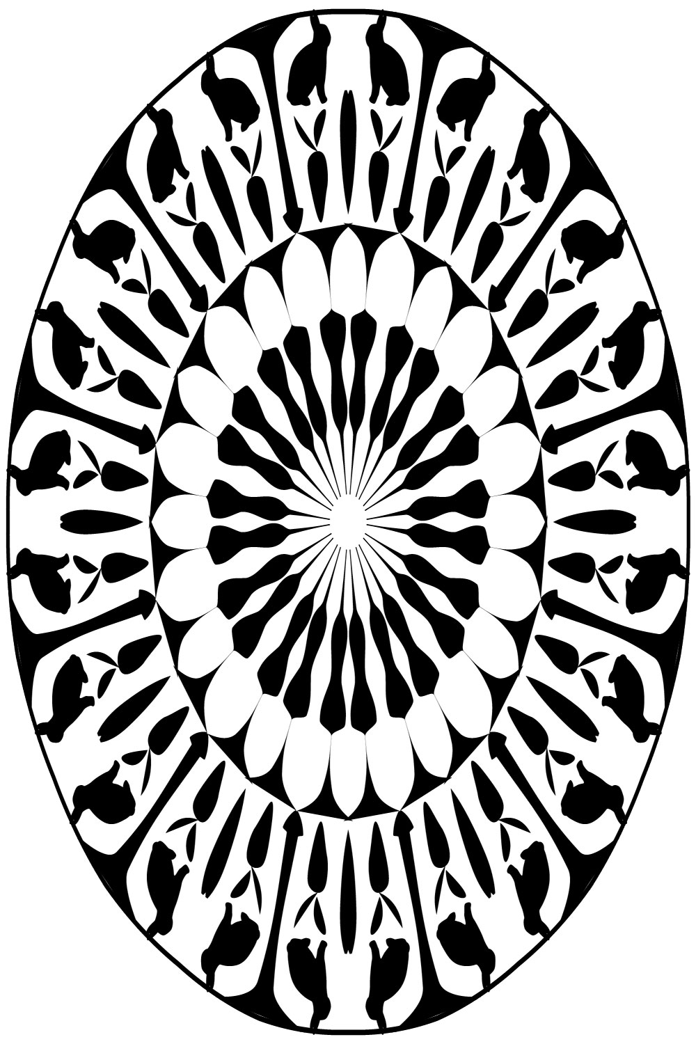 Mandala-art-with-Rabbit-with-Carrot pinterest preview image.
