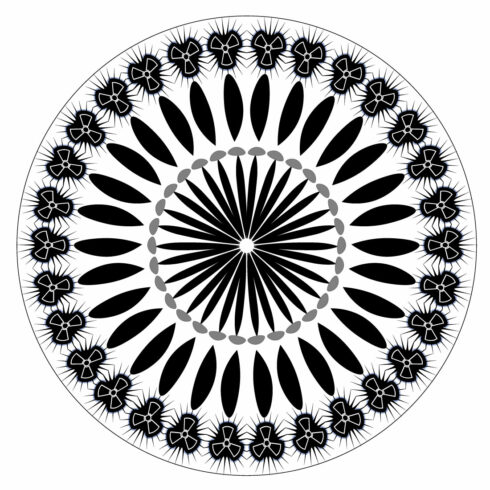 Mandala-Art-with-Radiation-in-black-and-white cover image.