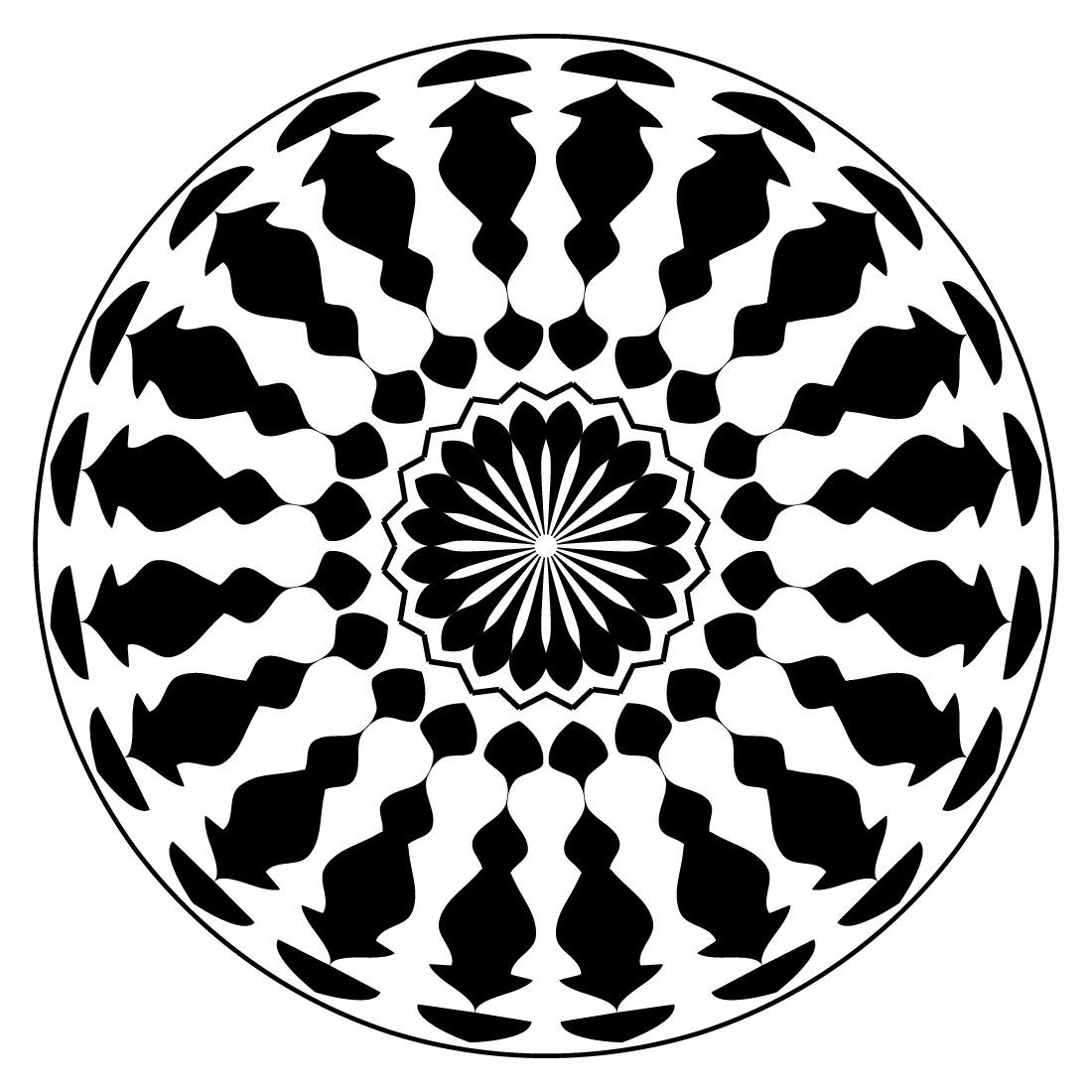 Mandala-art-with-rounded-bars-and-pilers preview image.