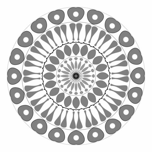 Mandala-art-with-rounded-shados-and-gray-pilers cover image.