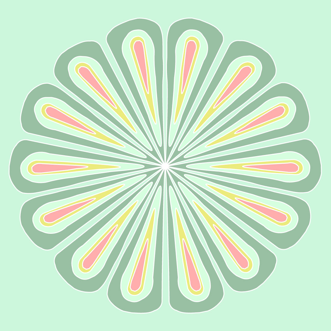 Mandala Green colour background with yellow and dark green preview image.
