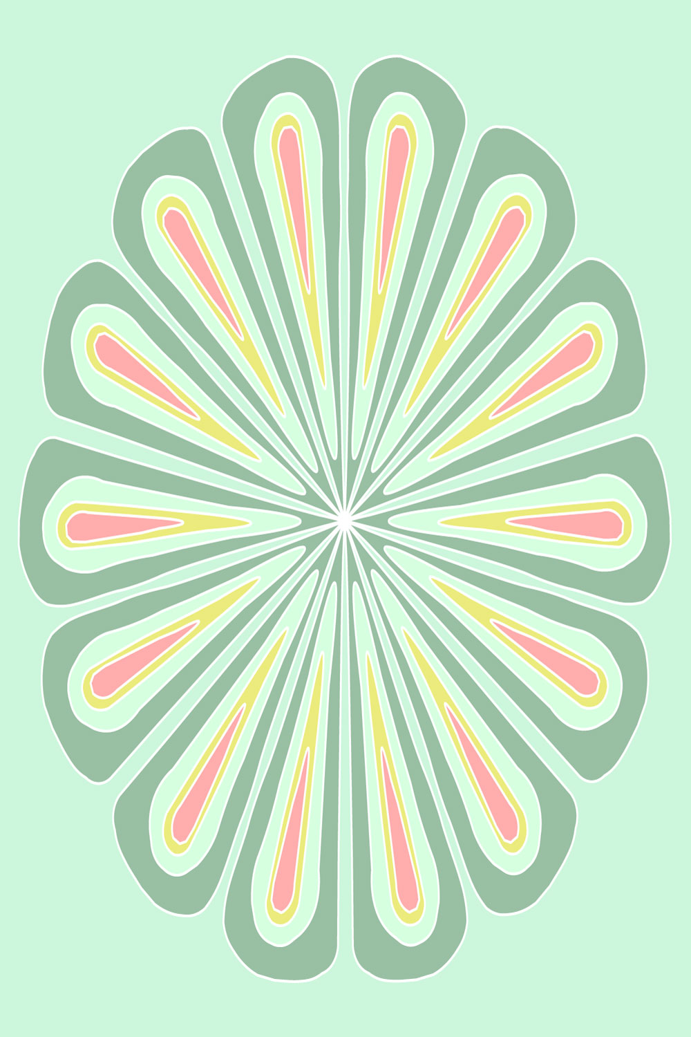 Mandala Green colour background with yellow and dark green pinterest preview image.