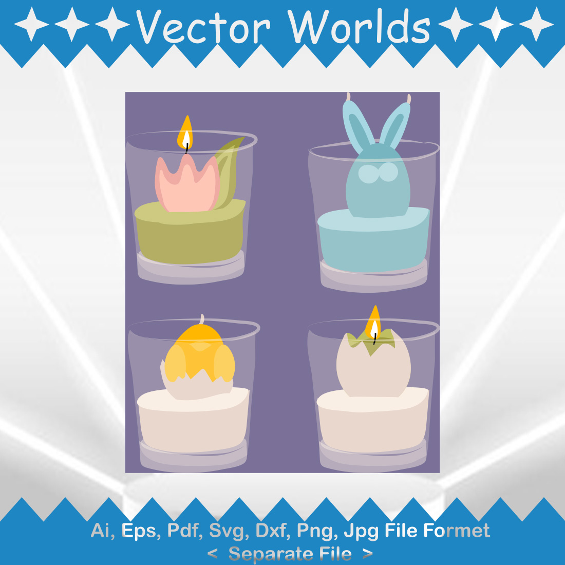 Easter Candles SVG Vector Design preview image.