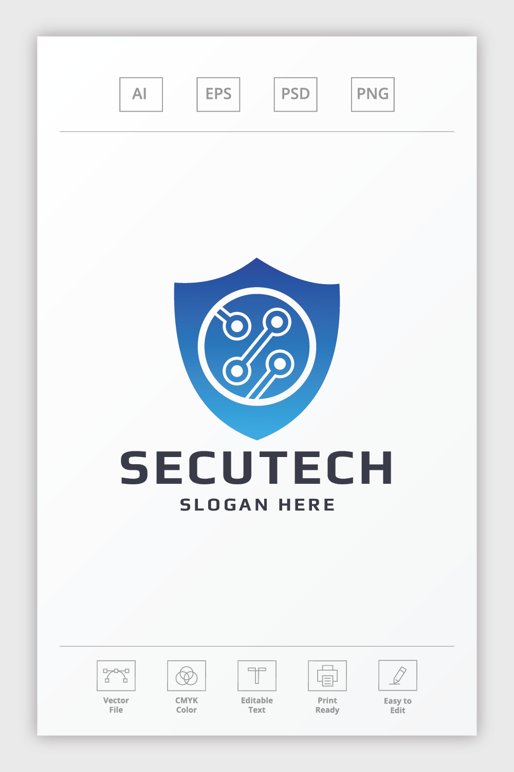Secure Shield Tech Logo pinterest preview image.