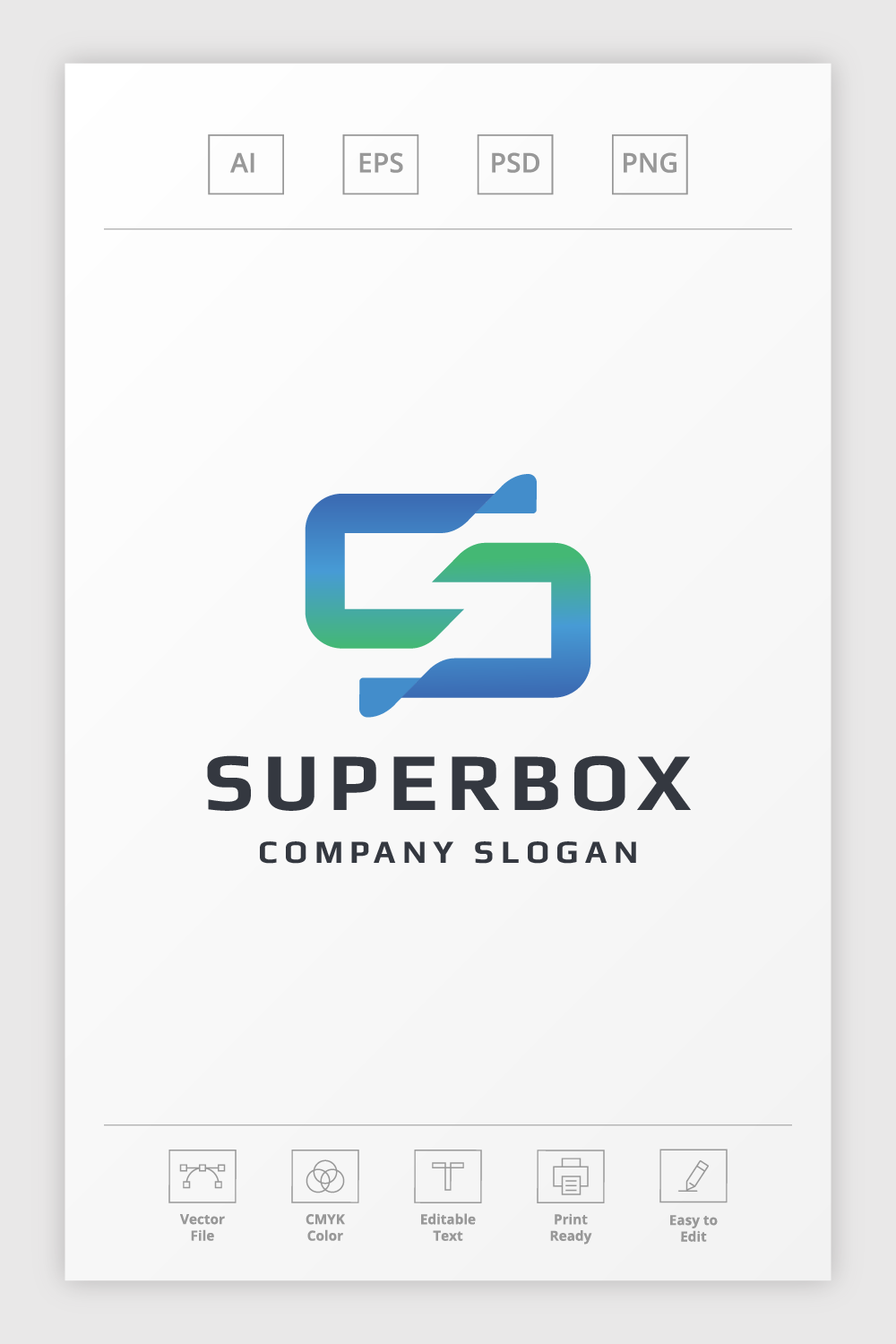 Super Box Letter S Logo pinterest preview image.