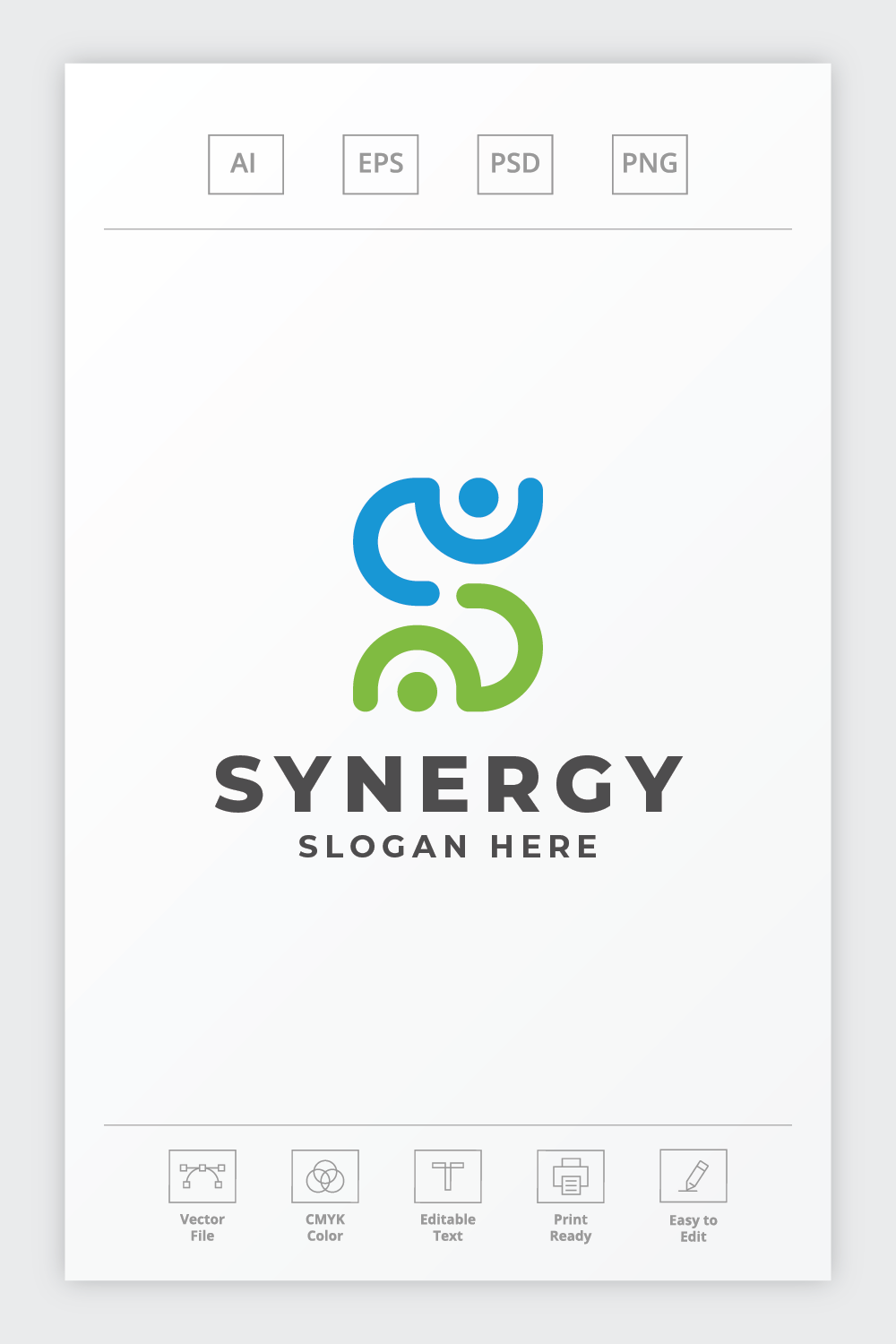 Synergy Letter S Logo pinterest preview image.