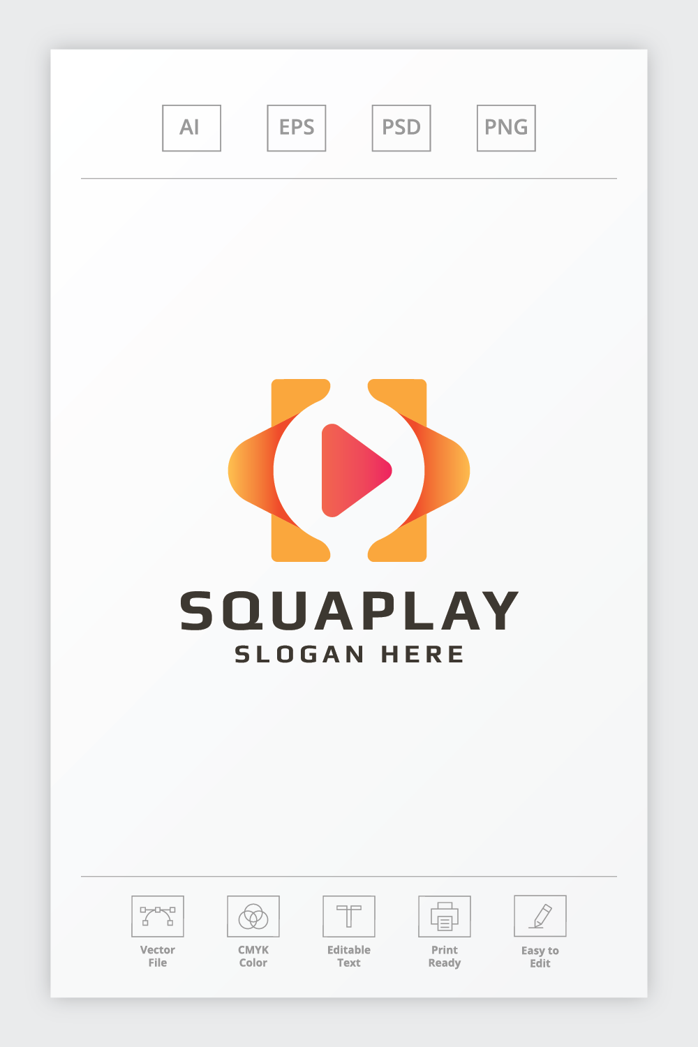 Square Media Play Logo pinterest preview image.