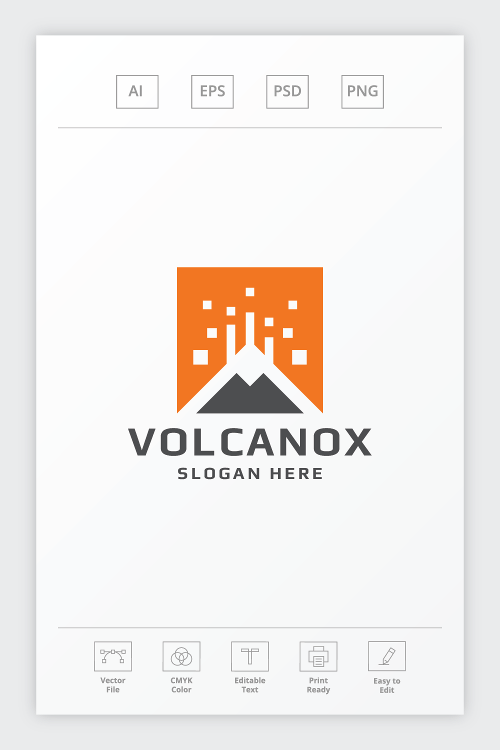 Volcanox Letter V Logo pinterest preview image.