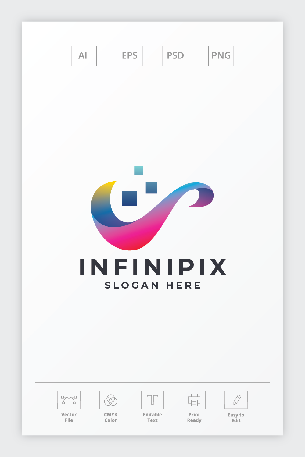 Infinity Pixel Logo pinterest preview image.