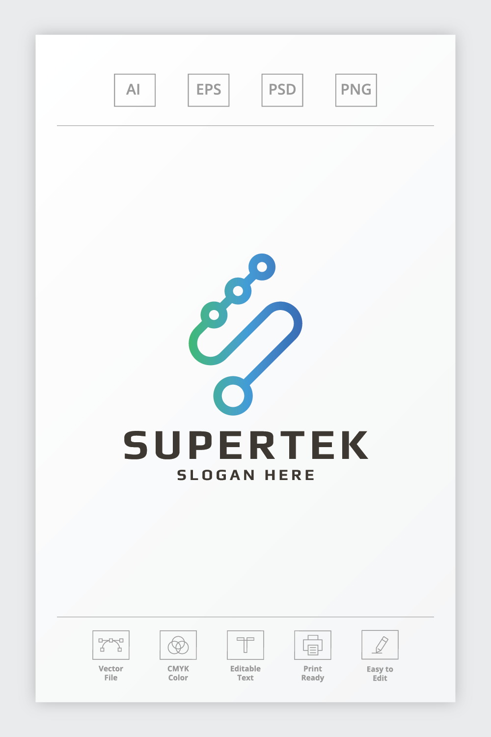 Supertek Letter S Logo pinterest preview image.