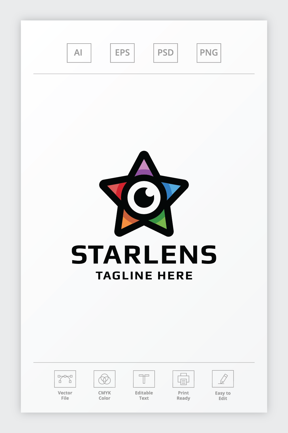 Star Lens Logo pinterest preview image.