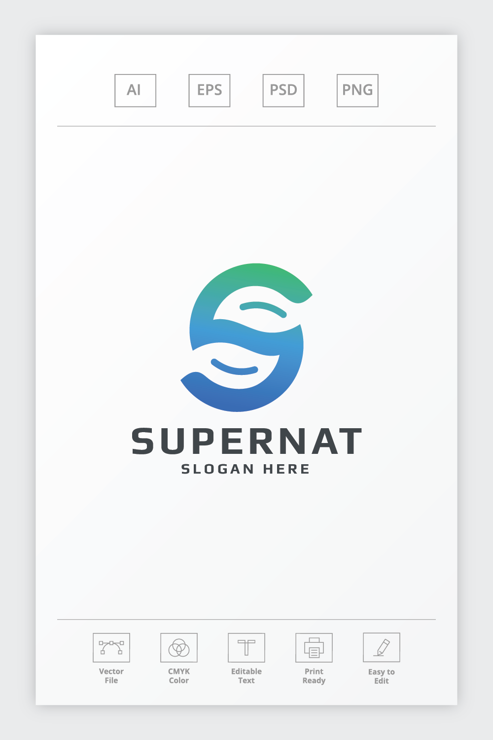 Super Nature Letter S Logo pinterest preview image.