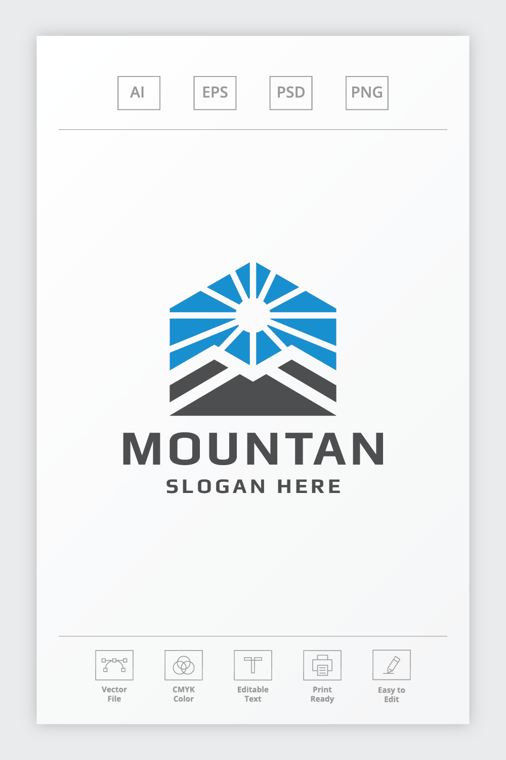 Mountan Letter M Logo pinterest preview image.