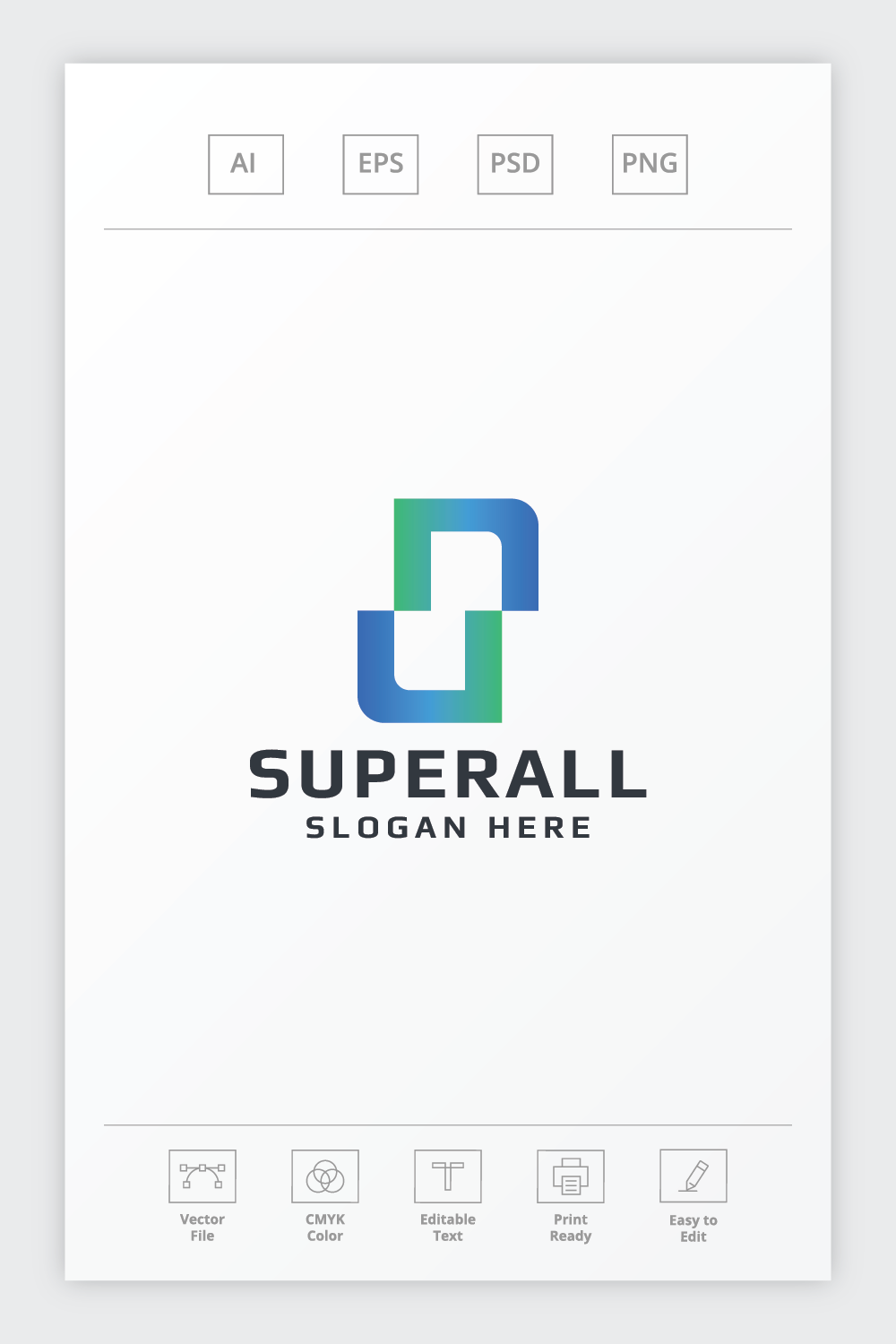 Superall Letter S Logo pinterest preview image.