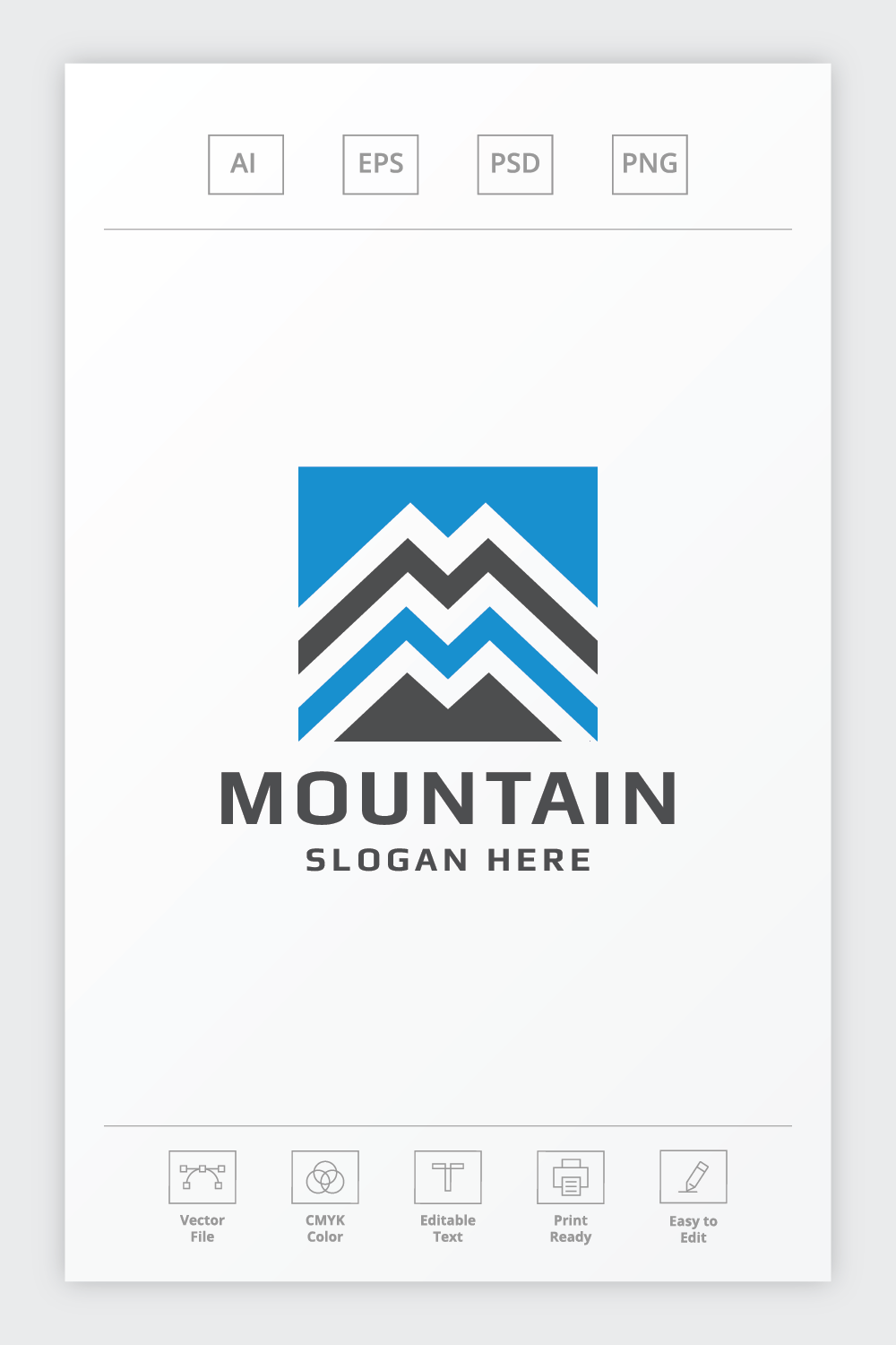 Mountain Letter M Logo pinterest preview image.