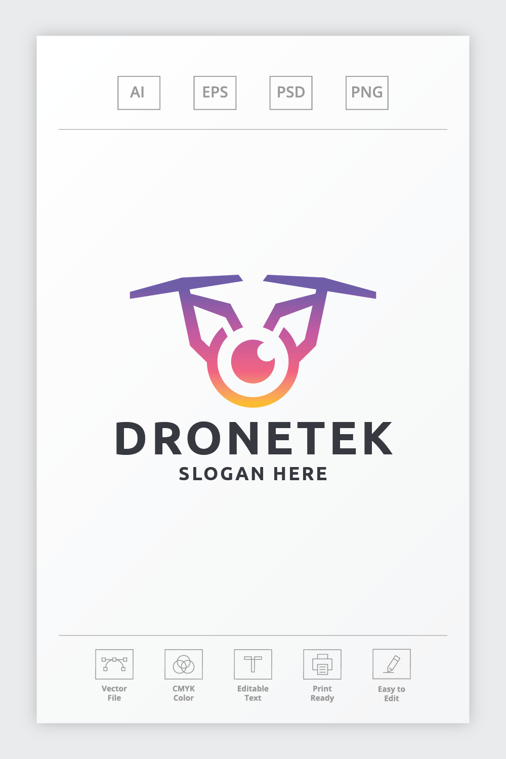 Drone Technology Logo pinterest preview image.