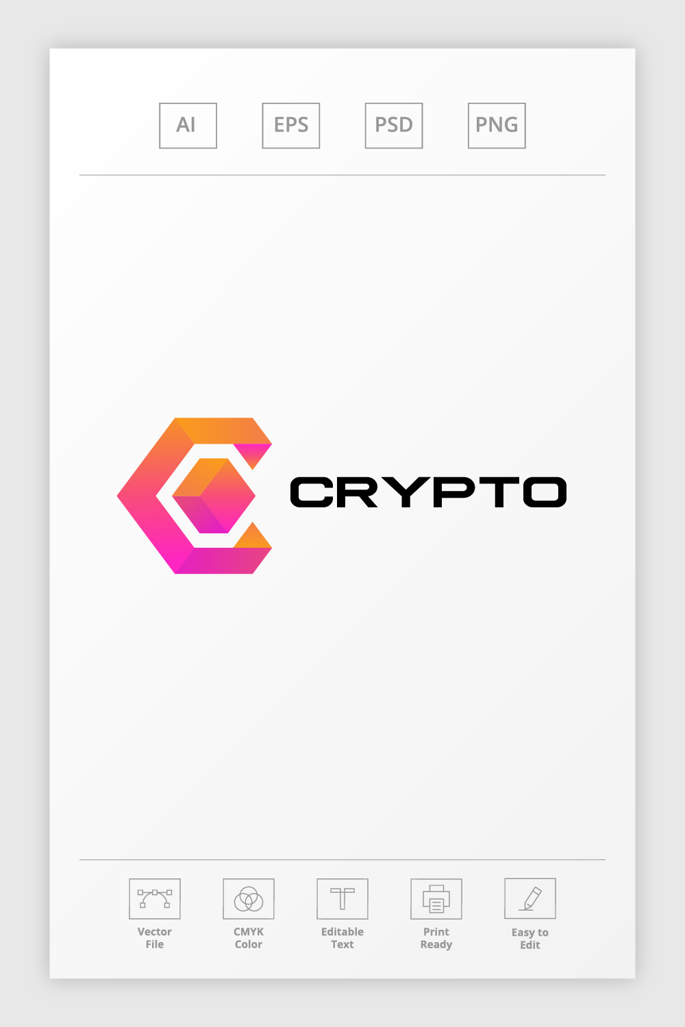 Crypto Letter C Logo pinterest preview image.