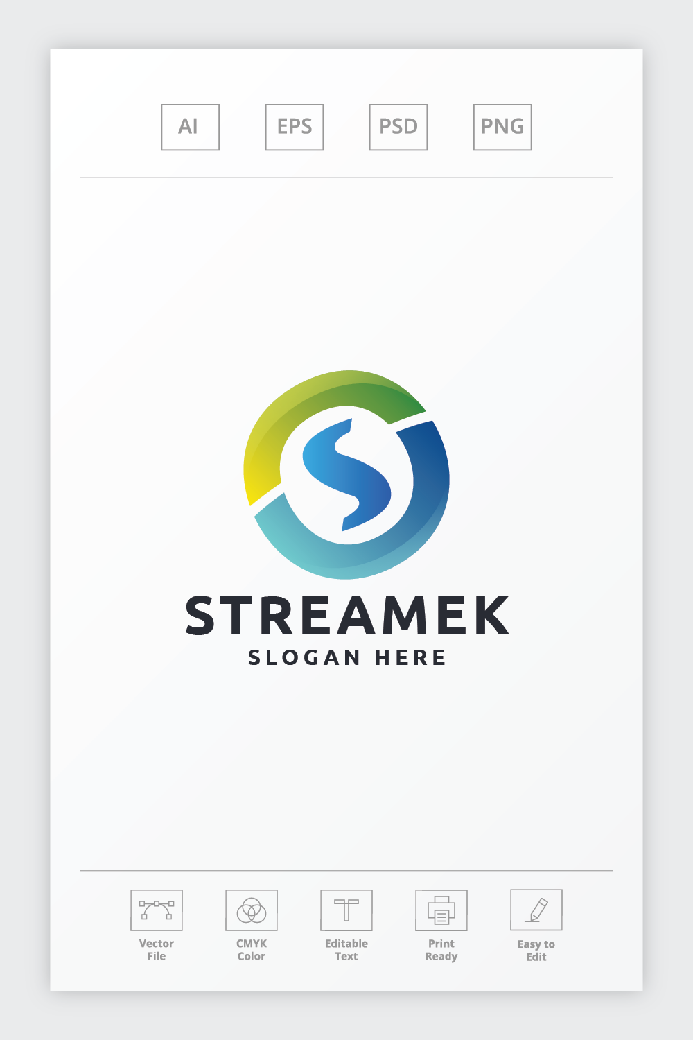 Streamek Letter S Logo pinterest preview image.