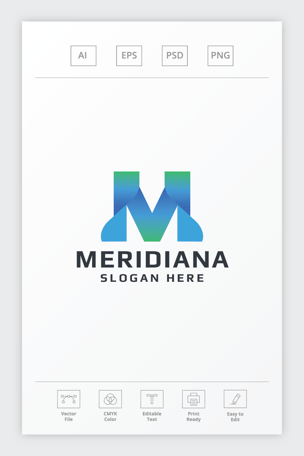 Meridiana Letter M Logo pinterest preview image.