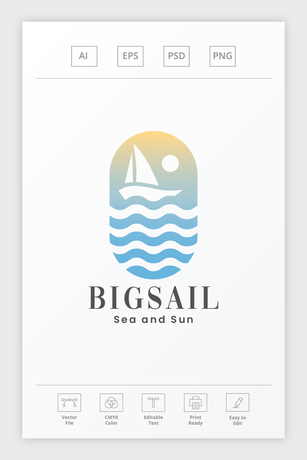 Big Sail Pro Travel Logo pinterest preview image.