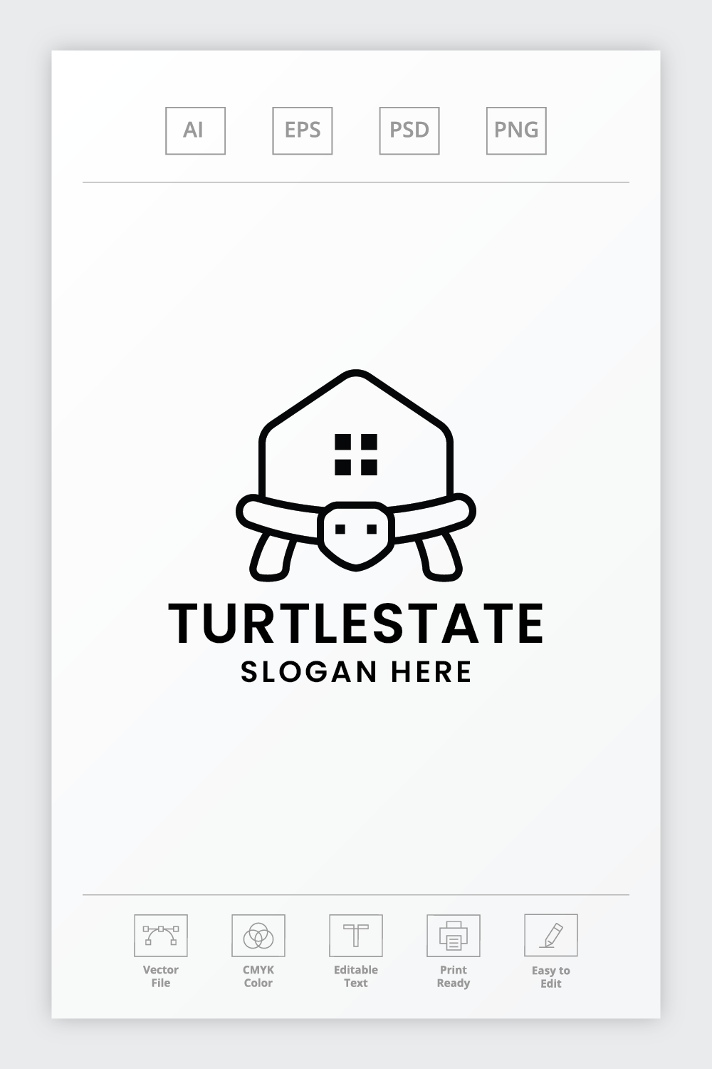 Turtle Real Estate Logo pinterest preview image.