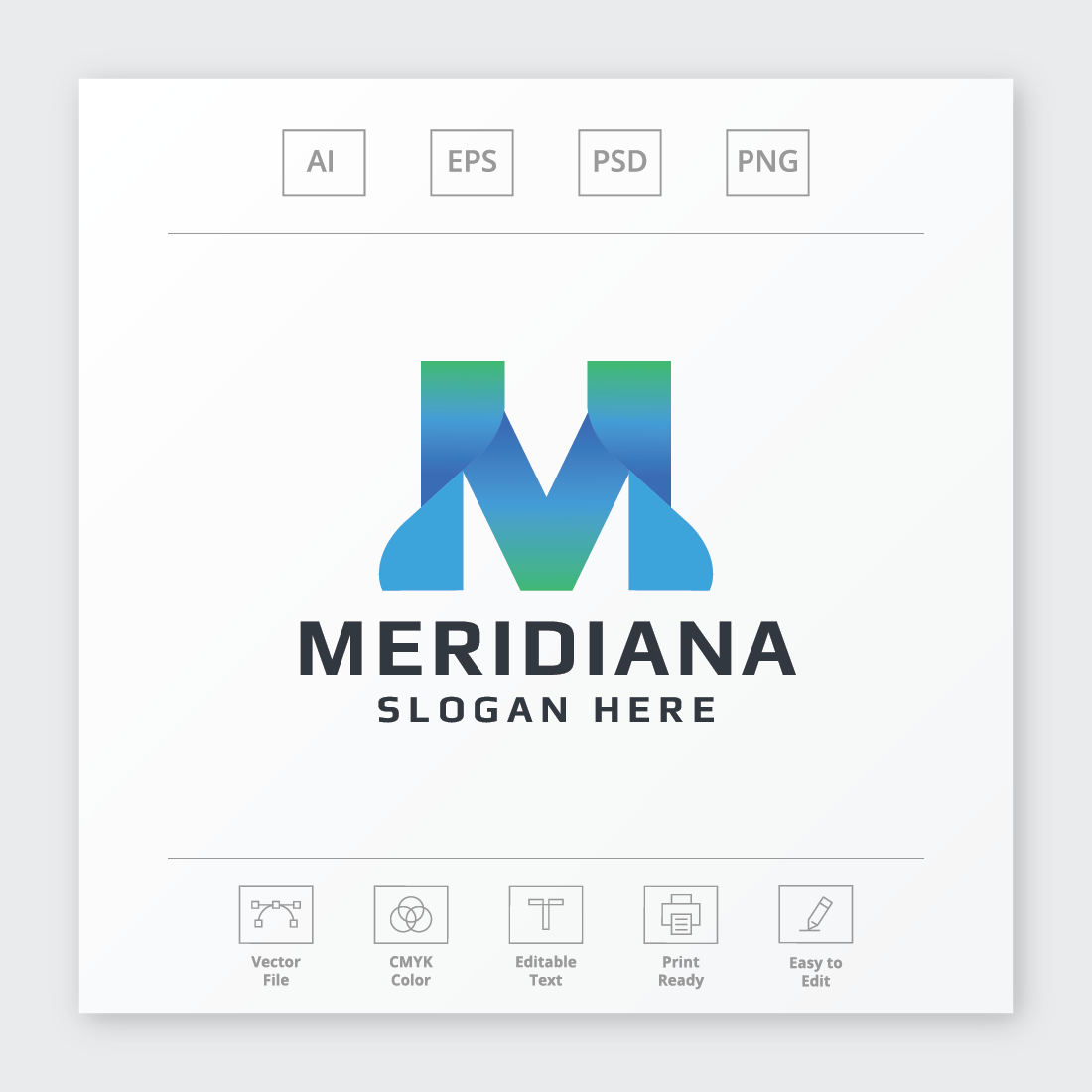 Meridiana Letter M Logo preview image.
