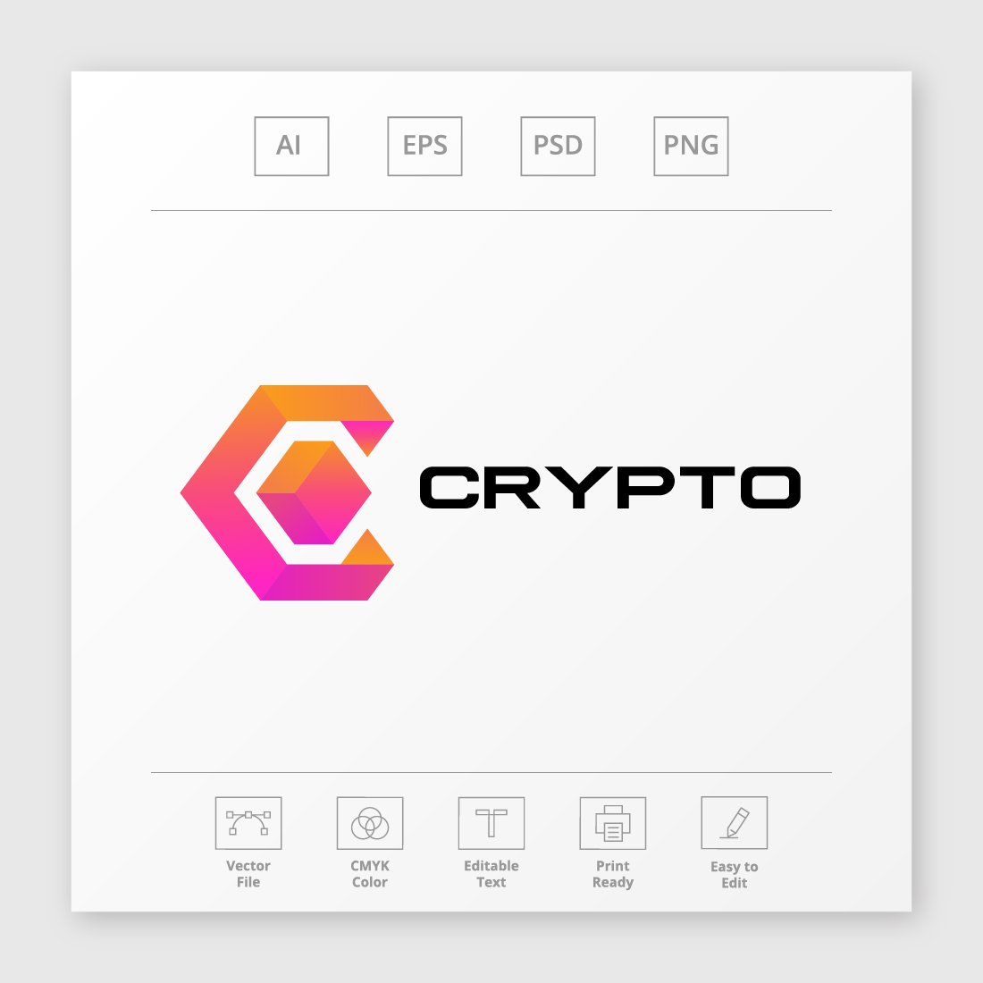 Crypto Letter C Logo preview image.