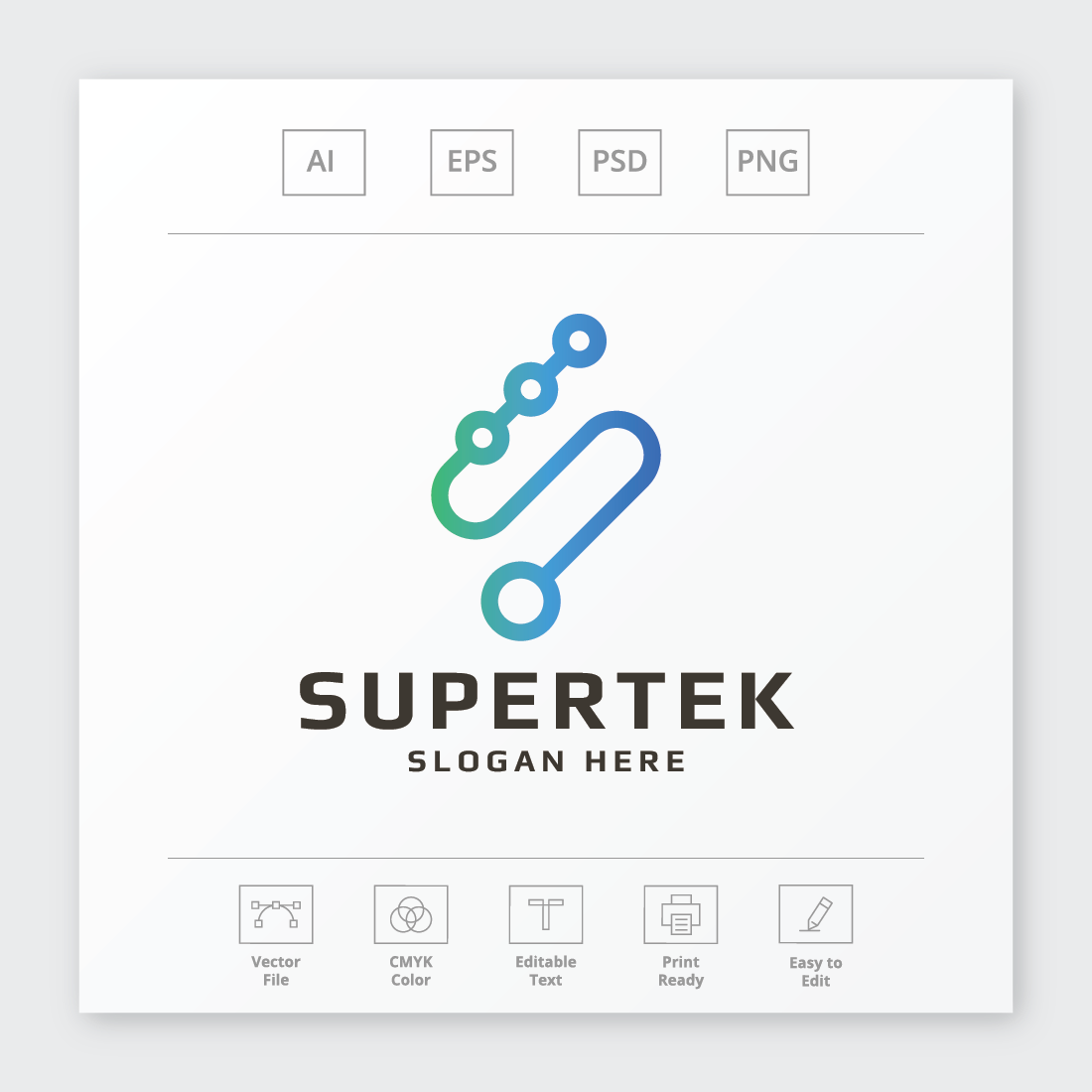 Supertek Letter S Logo preview image.