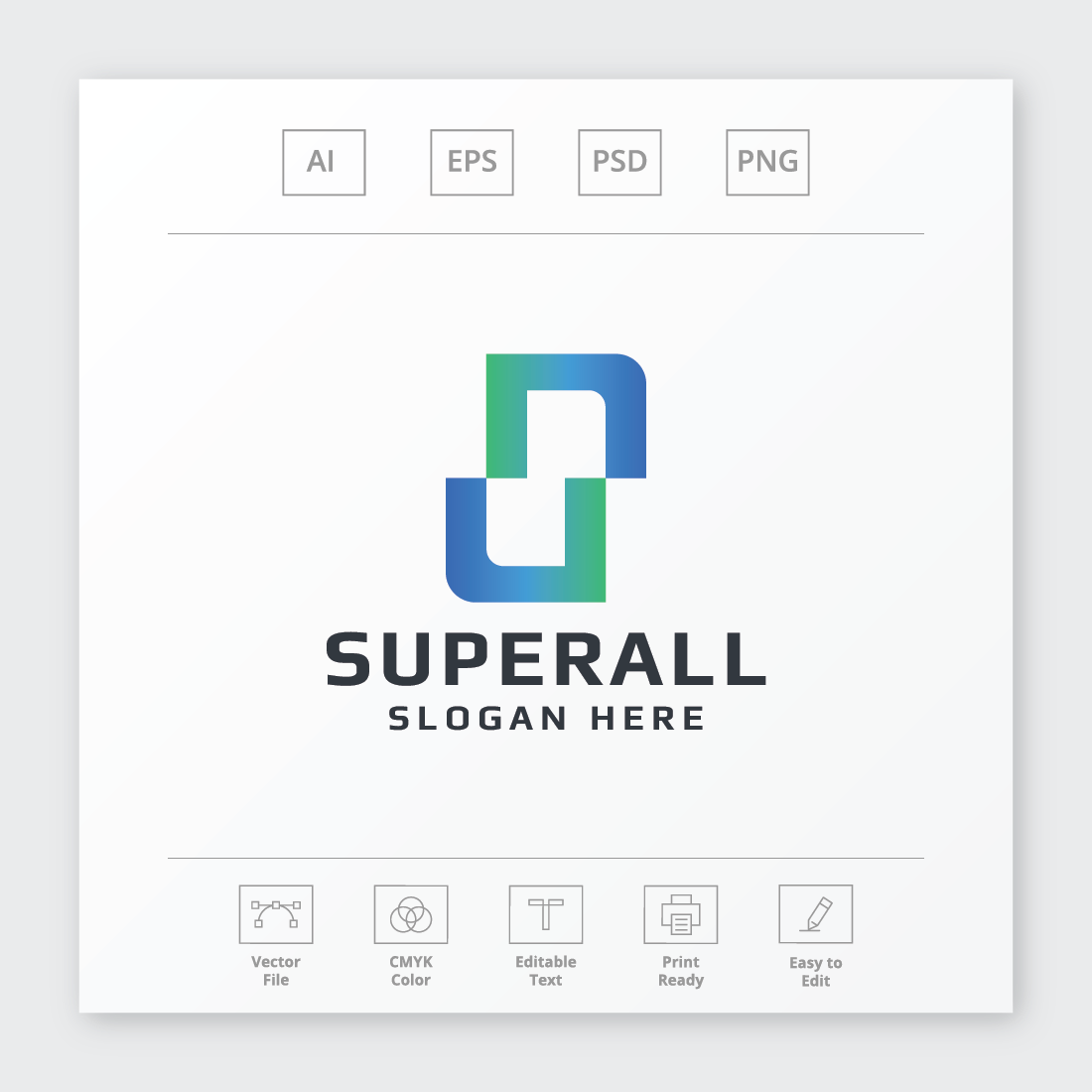 Superall Letter S Logo preview image.