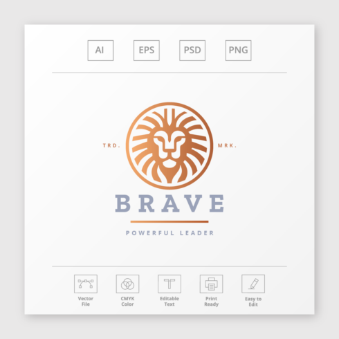 Brave Lion Head Logo cover image.